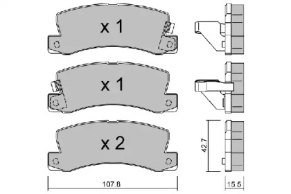 Комплект тормозных колодок (AISIN: BPTO-2905)